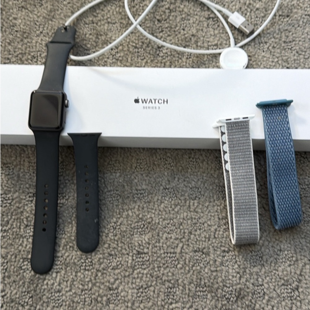 Apple Watch Series 3 with Black and Blue Bands